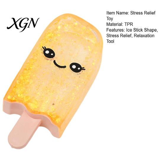 Ice Stick Fidget Toy 1/4Pcs Stress Relief Smiling Cream Squeeze Slow Soft Rising Clear Glitter Decompression Relaxation Tool Gadget