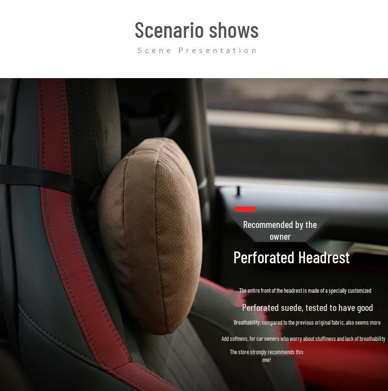 Подушка для подголовника и шеи из замши DuPont Cotton для Tesla и Mercedes-Benz S-Class/Maybach