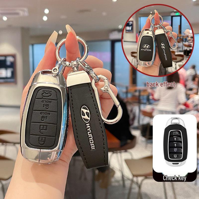 2022 Hyundai Custu Key Cover: Durable Metal & Leather Protective Case