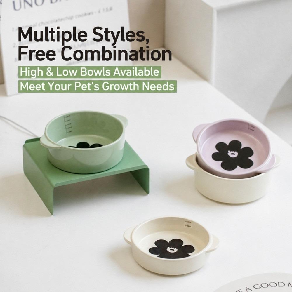with Iron Stand Heated Ceramic Cat Bowl Constant Temperature Dog Drinking Bowl  Cat