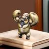 Гориллы Миниатюрная фигурка Скульптура животного Забавная медная статуэтка Украшение Большая обезьяна Орнамент для