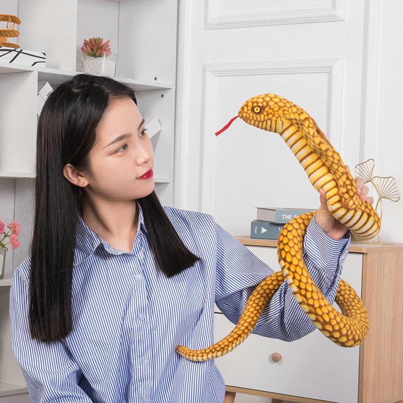 110cm Simulation Plush Toy Boa Cobra Long Stuffed Animal Snake Plushie Funny Tricky BoyFriends Halloween Gift