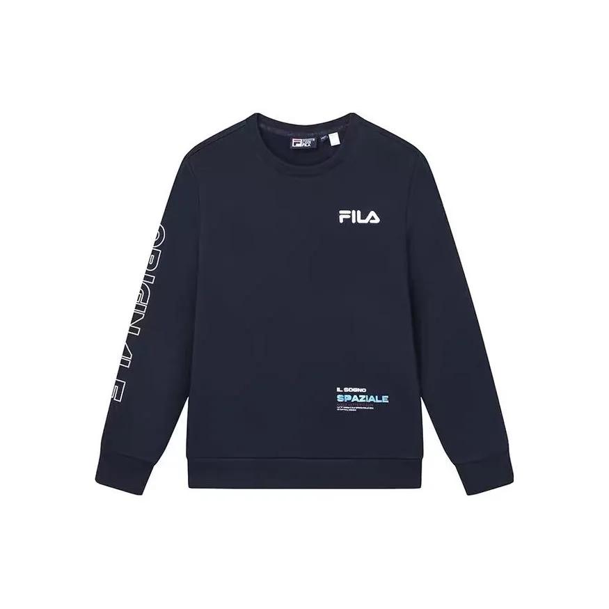 FILA Sweatshirts Men's Legend Blue Crew Neck Moderate Regular (Unisex) Sweatshirts F51M349213ANV