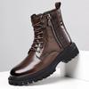 Mens Oxford Casual Shoes Punk Style Genuine Leather Motorcycle Boots High Top Versatile Classics Male Boots Warm Winter Footwear