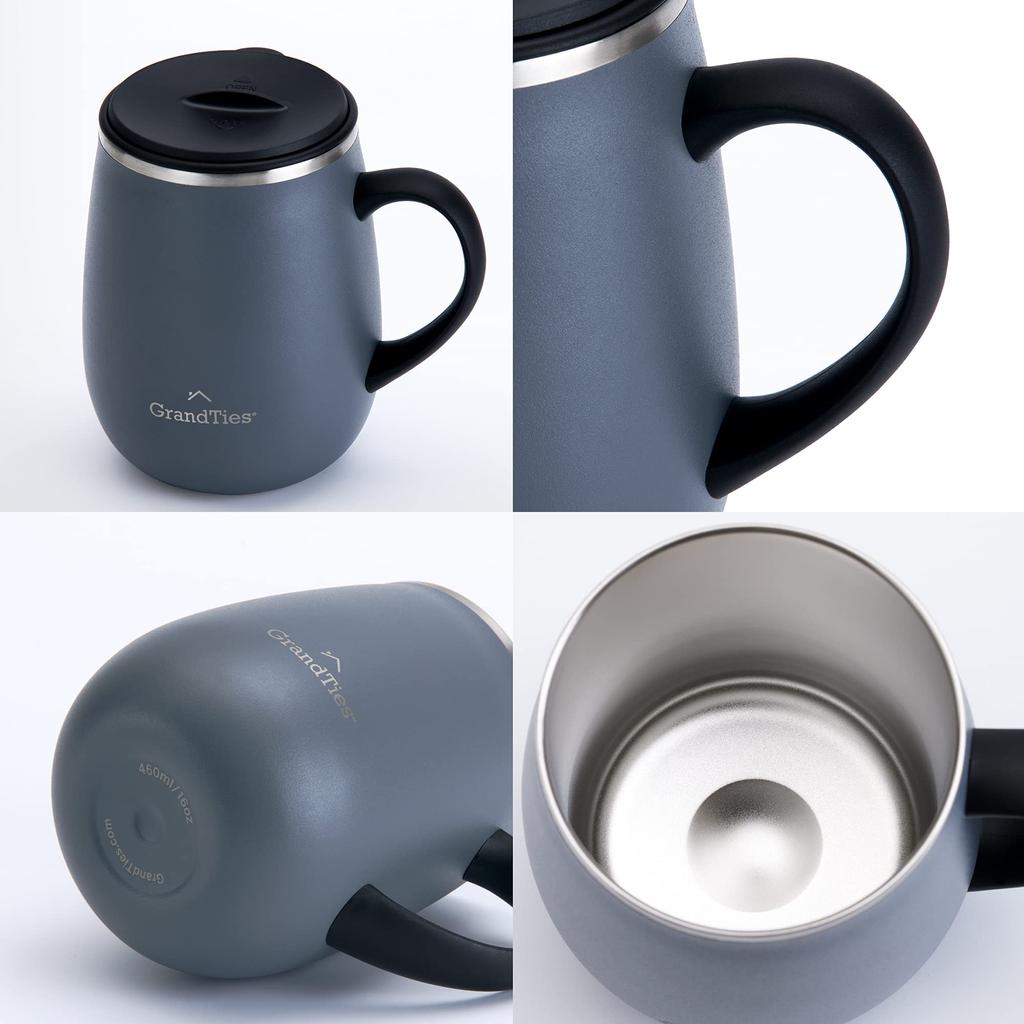 GRANDTIES Premium с вакуумной изоляцией 19 поставляется с легким скольжением, изготовленным из нержавеющей стали, с двойными стенками, с вакуумной изоляцией, поставляется с популярной в офисах кружкой, цвета,