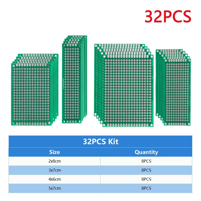4PCS-40PCS PCB Prototype Board Universal Green Double Sided 2x8 3x7 4x6 5x7 7x9CM Protoboard Breadboard DIY Electronic Kit