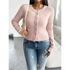 Женский осенне-зимний топ Temperament Slim Cardigan Row of Buttons Long Sleeves Jemper