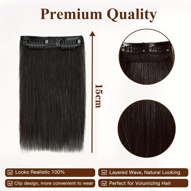 Синтетические короткие прямые изогнутые накладные волосы для наращивания на натуральные густые накладные волосы на заколках для женщин с редеющими волосами