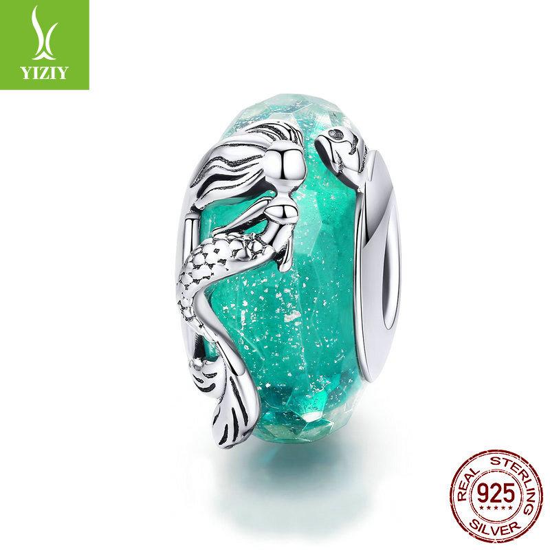 Океанский Шарм S925 Стерлинговое Серебро Бусины Мода DIY Ювелирные Изделия Серебряные Аксессуары