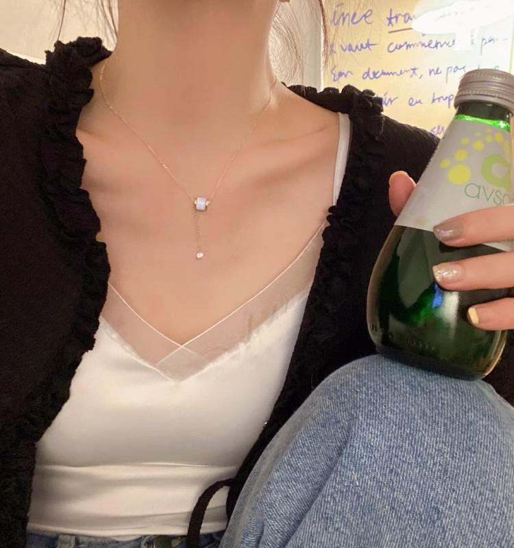 Легкая роскошь, нишевое жемчужное ожерелье, женская универсальная высококлассная цепочка на ключицу из титановой стали с бабочкой, шейная цепочка