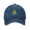 Gadsden Flag Don't Tread On Me Libertarian Denim Baseball Cap Yellow Outdoor Sport Hats Women Sunshade Baseball Caps