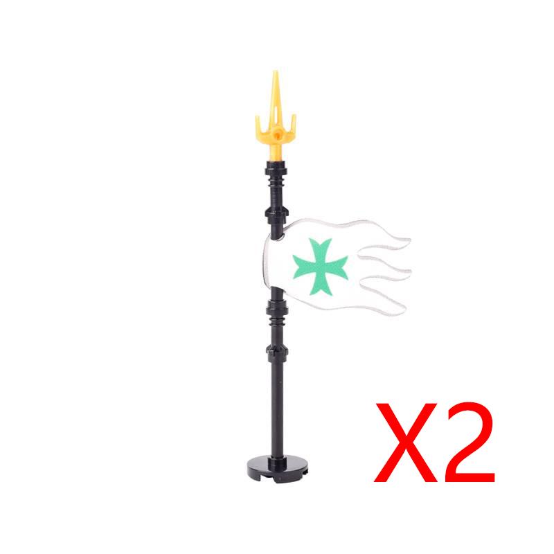 MOC Medieval Building Blocks Soldier Figures Weapons Accessories Armor Shield Flag Transport Ox Horse Mini Brick Toy Gift X010