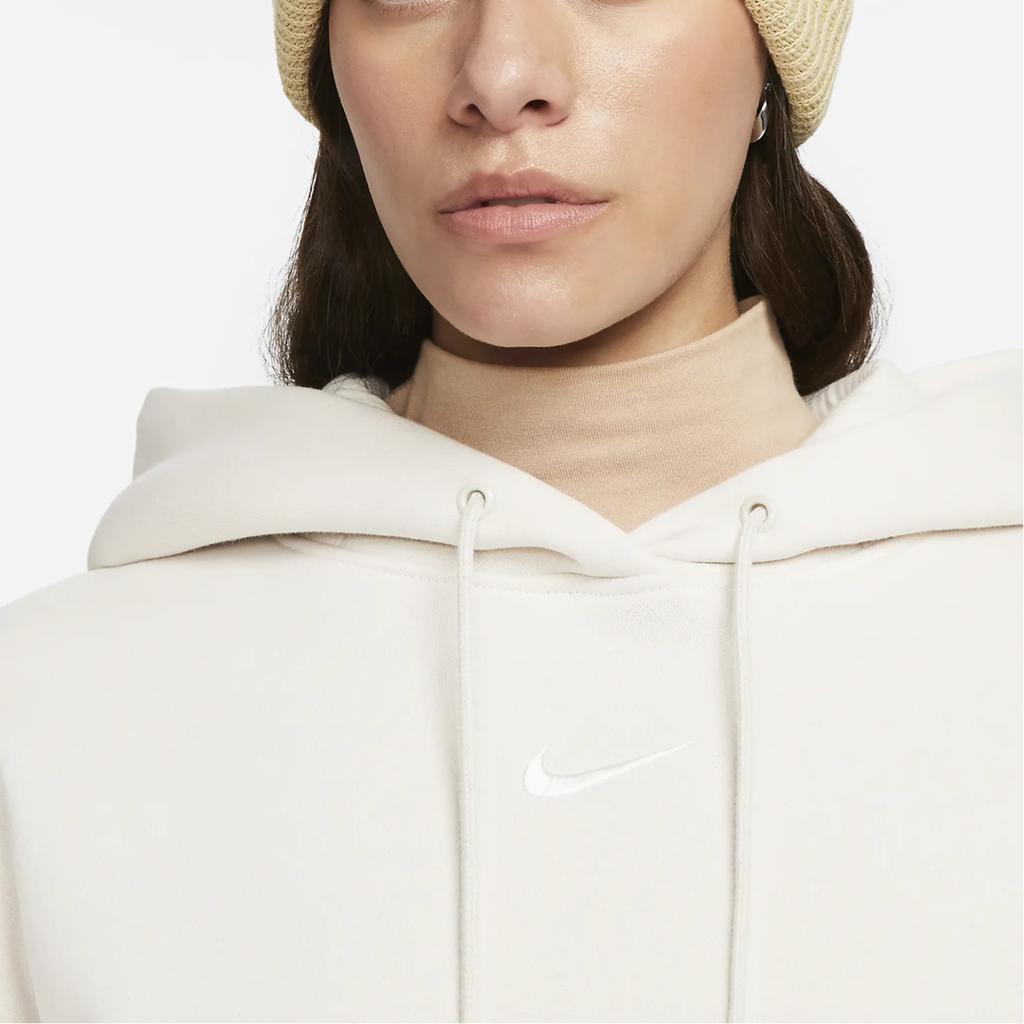 Nike Женский флисовый пуловер большого размера с капюшоном цвета «Феникс», светлый оревуд, коричневый/парус, женская уличная одежда DQ5860-104