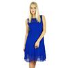 Women Blue Georgette Shift Dress Sheer Georgette Above Knee Party