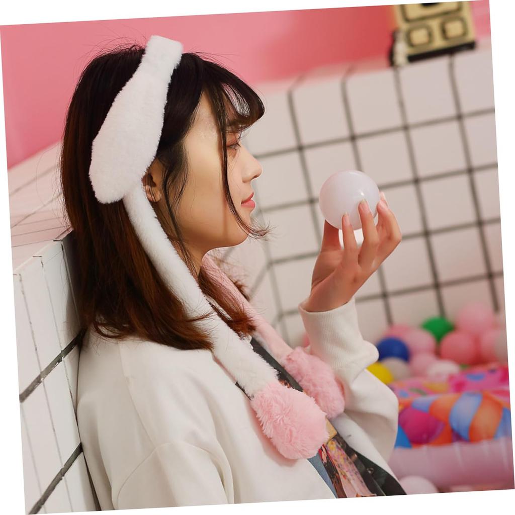 [minkissy] Детская шапка, Шапка с двигающимися ушками животных, Ободок для ушей, Поднимающиеся уши, Плюшевый кролик, Двигающиеся кроличьи уши, Забавный кроличий ободок, Плюшевый ободок,