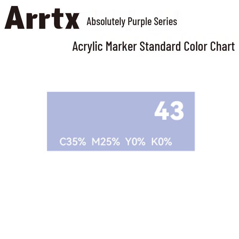 Arrtx Ataishi Акриловый маркер с мягким наконечником, 1 шт., Абсолютно фиолетовый, Стиль A/B, 30 цветов, Водонепроницаемый, Быстросохнущий, Непрозрачный.