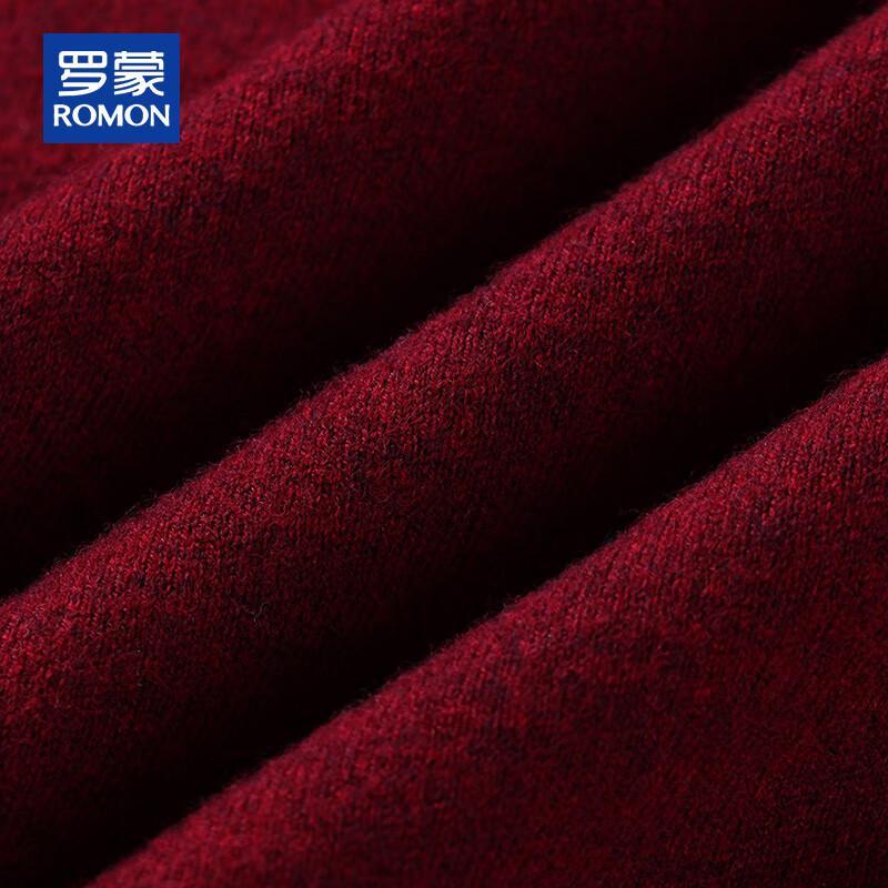 ROMON Мужской свитер из 100% чистой шерсти на молнии до середины груди