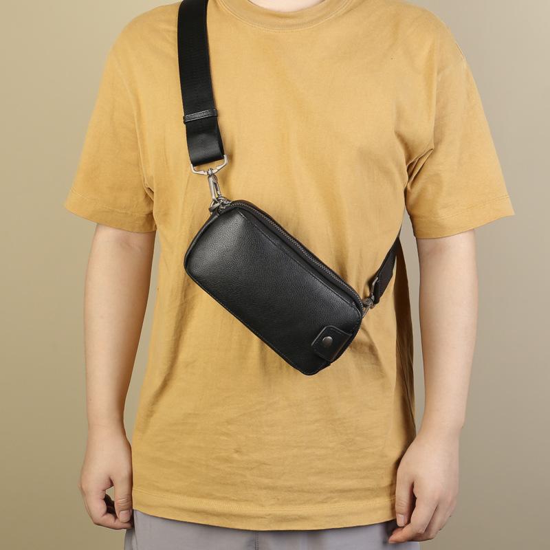 Мужская сумка через плечо, сумка через плечо из коровьей кожи, повседневная универсальная маленькая сумка, сумка через плечо на одно плечо