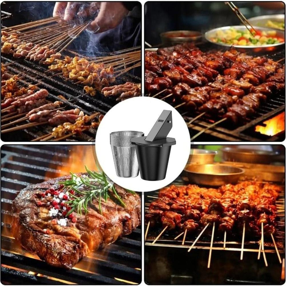 13pcs Rust-Proof Lidded Smoker Drip Bucket Barbecue Cooking Drip Bucket Outdoor Grilling