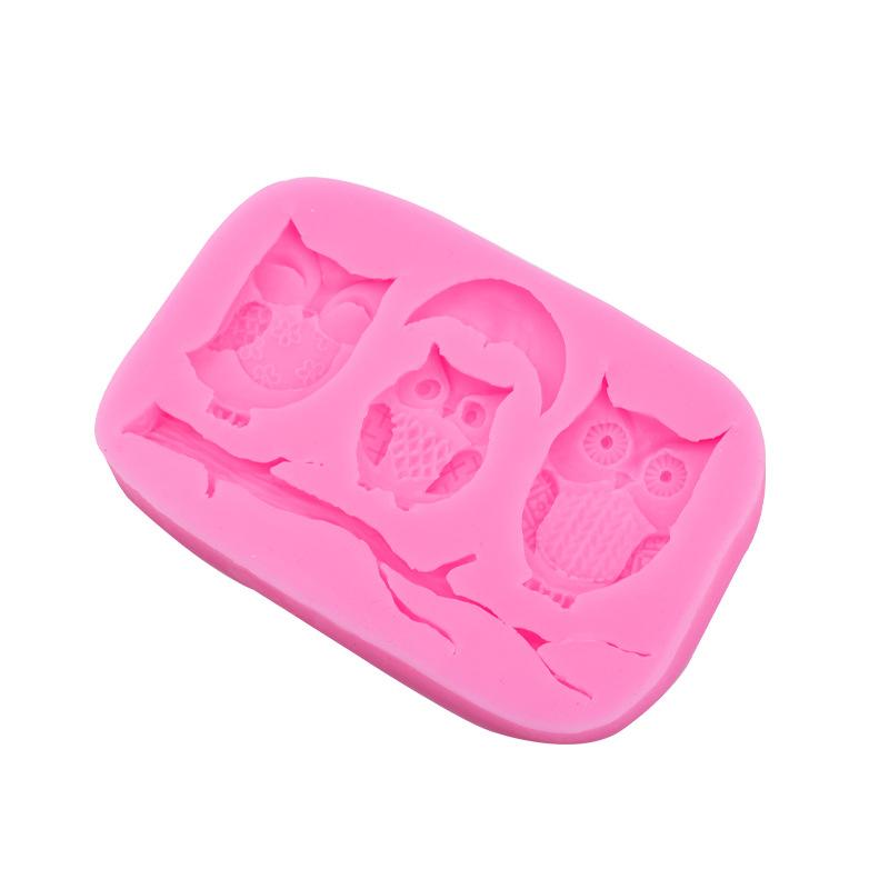 Owl Moon Tree Branch Silicone Mold Animals Fondant Cake Decorating Tools Cupcake Moulds