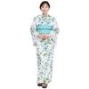 Kimono Yukata Heiko Obi 2 Piece Set Floral Pattern Yukata [Kyoto Yuzen] Women's (Green (Grape))
