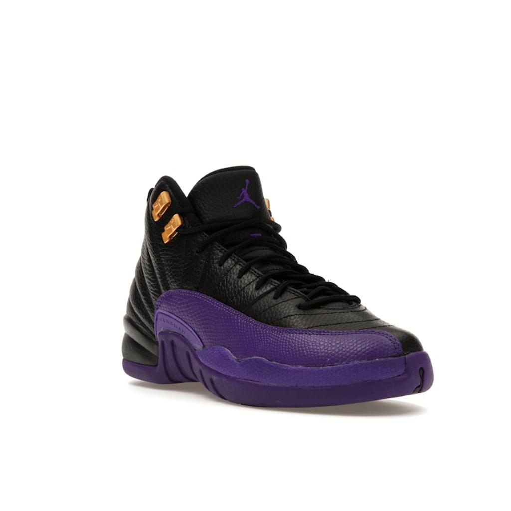 Air Jordan 12 Retro GS Field Purple Kids Sneakers Black Metallic-Gold Taxi 153265-057
