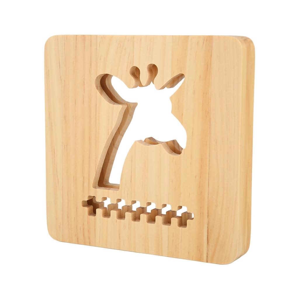 3D Деревянный Жираф Ночной Светильник Полый Светильник Для Дома Спальни Офиса Декор Для Детей Друзья Семья