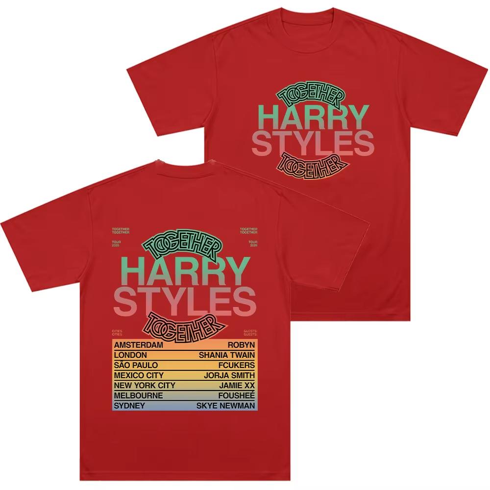 HarryStyle Together Tour 2026 Футболки Свитшот Хлопок Удобная Футболка Короткие Рукава Модная Женская Мужская Одежда Повседневные Топы