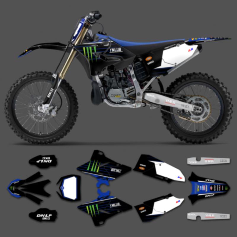 For YAMAHA PowerZone Custom Team Graphics Backgrounds Decals Stickers Kit For YAMAHA 2015-2021 YZ125-250 16-21 YZ250X