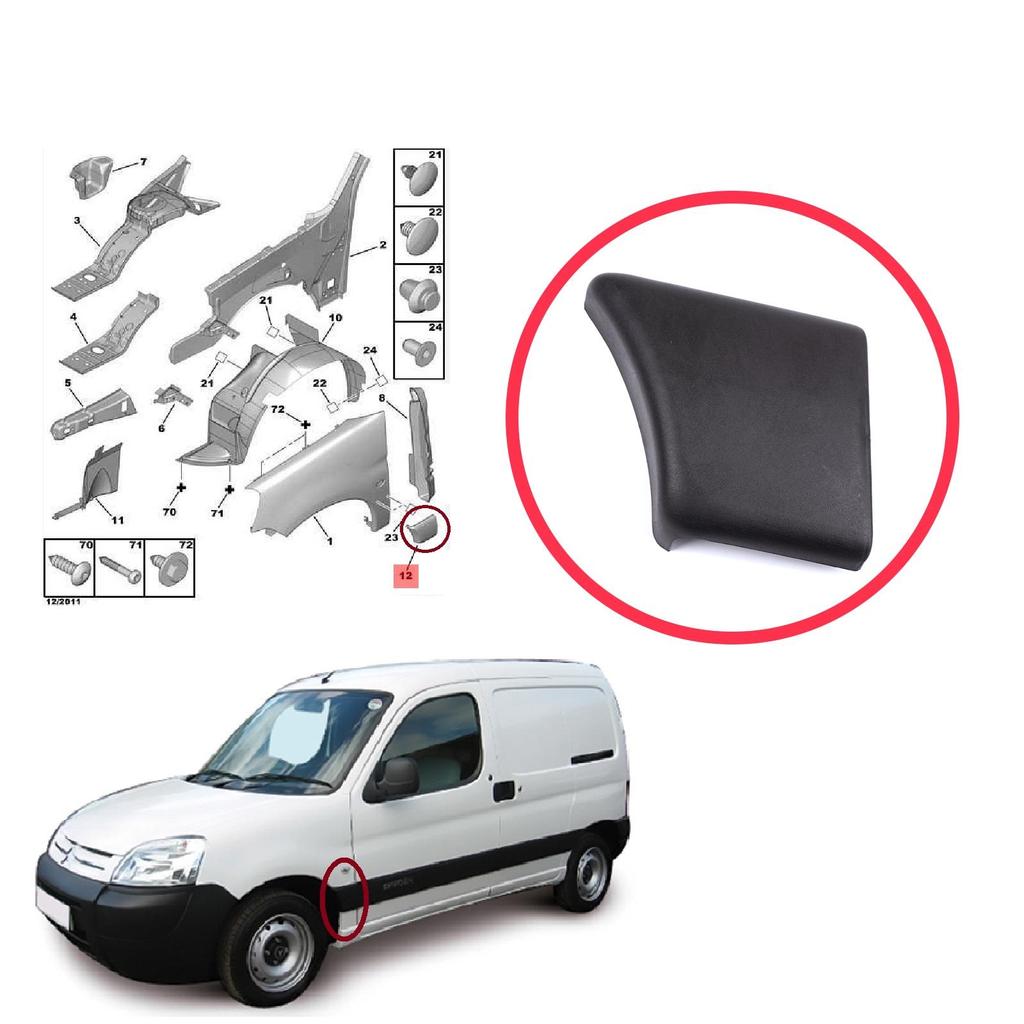 ESP1200-1 Front Left Fender Trim Molding for Citroen Berlingo MK1 M49 M59 1996-2008 8544.J7