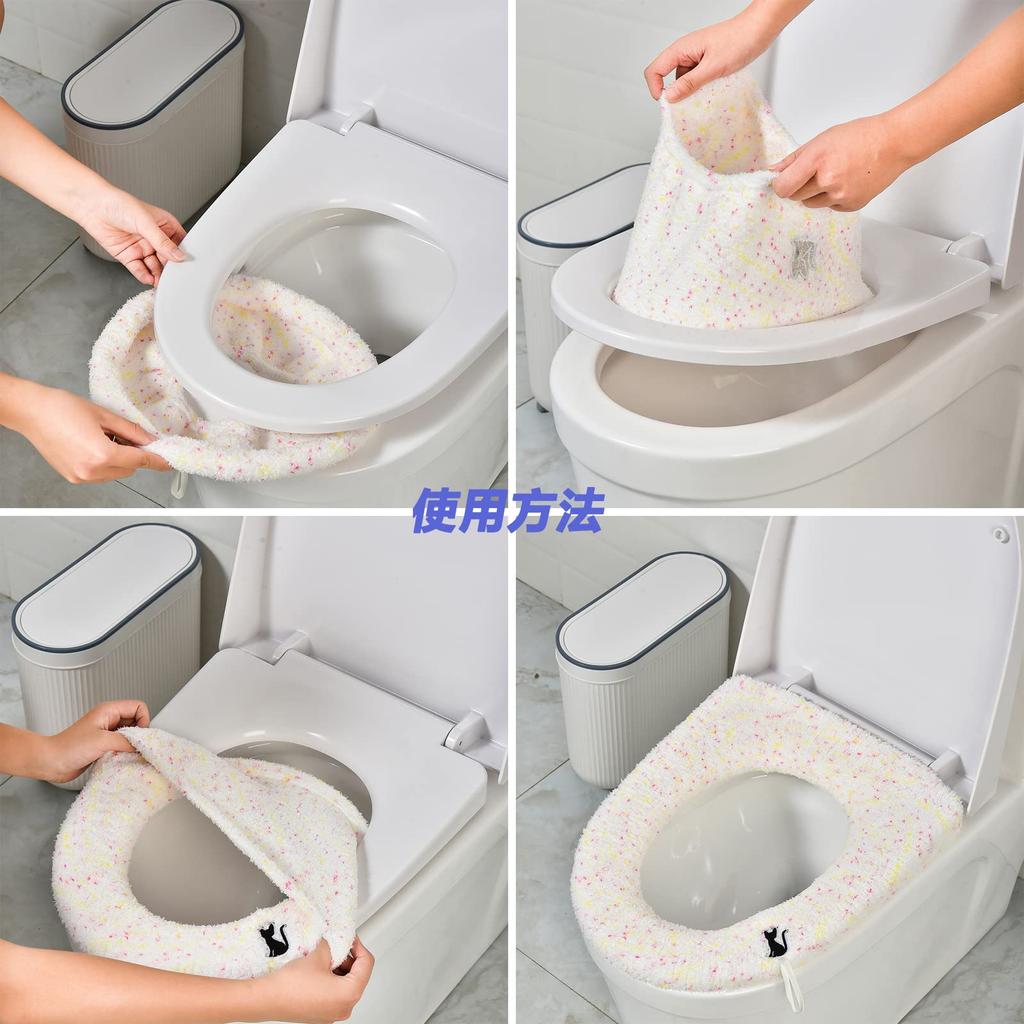 Коврик для унитаза толстый, с узором в виде маленького цветка, чехол для унитаза с сумочкой, выдвижной, термо, легко устанавливаемый чехол для унитаза - тип, - тип,