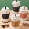 Термостойкие кофейные чашки с крышками. Чашка для молока. Портативная кофейная кружка. Домашняя.