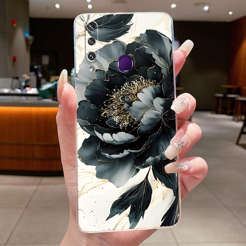 Для Huawei Y6p MED-LX9 MED-LX9N Чехол Huawei Y6p 2020 Чехол Роскошная Мода Бабочки Цветы Прозрачный Мягкий Силикон ТПУ Чехол для Телефона