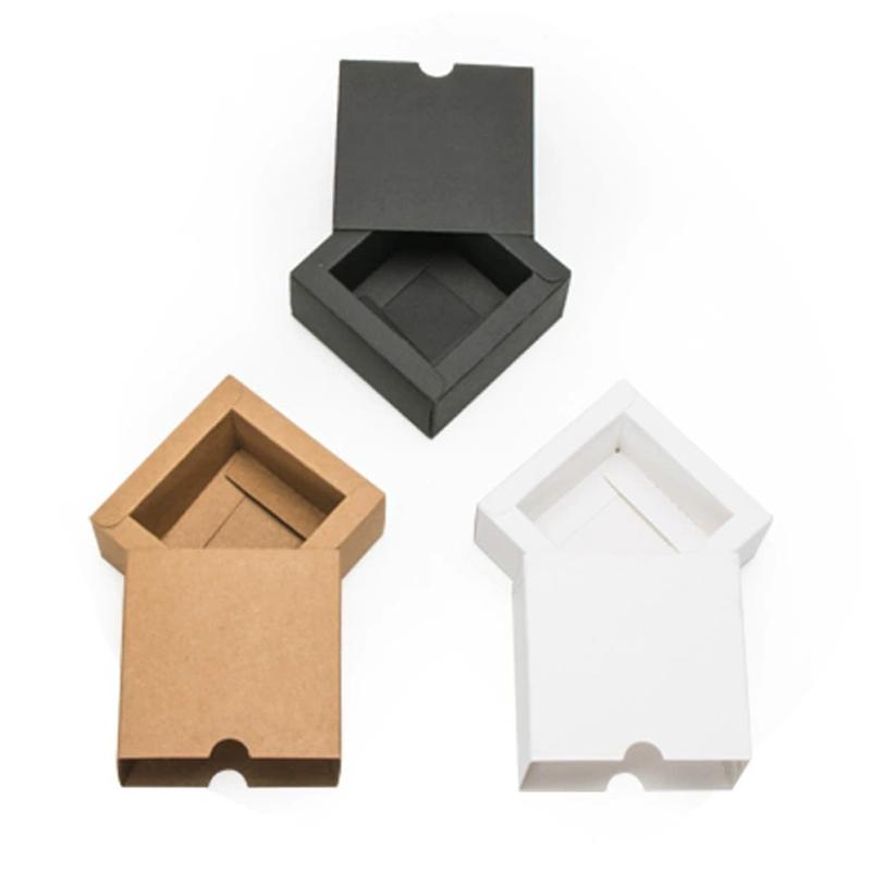 10/20/50Pcs Thickened Kraft Paper Drawer Box Party Favor Box Rectangular Paper Box Customized Packaging Box Printed Logo 5