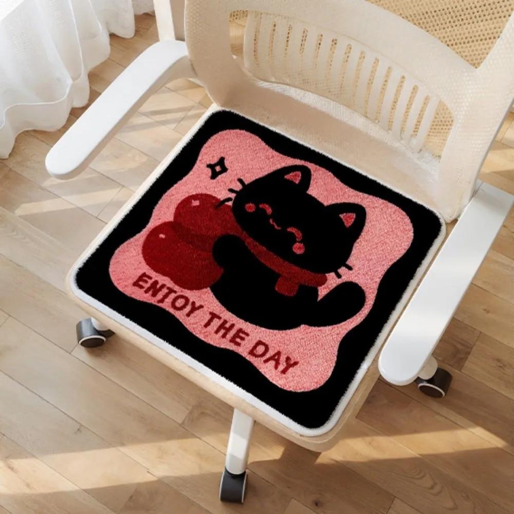 Мультяшная подушка на стул 40x40 см, противоскользящая, теплая зимняя, удобная, из имитации кашемира, подкладка на сиденье обеденного стула, для дома