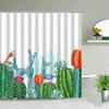 Серия Растения Занавеска для душа Ванная комната Водонепроницаемая Полиэстеровая ткань Занавеска Тканевая Одуванчик Цветочный принт Декор для ванны С крючками