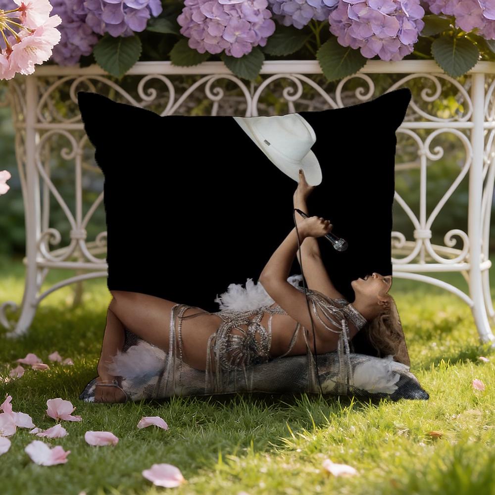 Певец B-Бейонсе C-Ковбой Наволочка для подушки Домашняя и автомобильная Двухсценарная наволочка: Двусторонняя конструкция для максимального комфорта