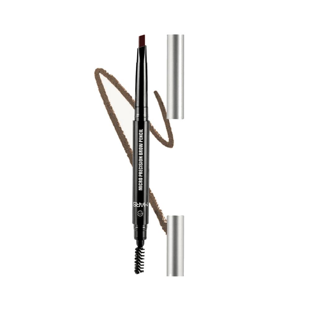 MARS Micro Precision Brow Pencil со шпулей | Выдвижной и легко скользящий | Стойкий и естественный результат (0,4 г) (коричневый)