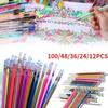 100/48/36/24/12 Colors Gel Pen Refills - Glitter Metallic Pastel Fluorescence Neon, Pen Ink Refills for Adult Coloring Books