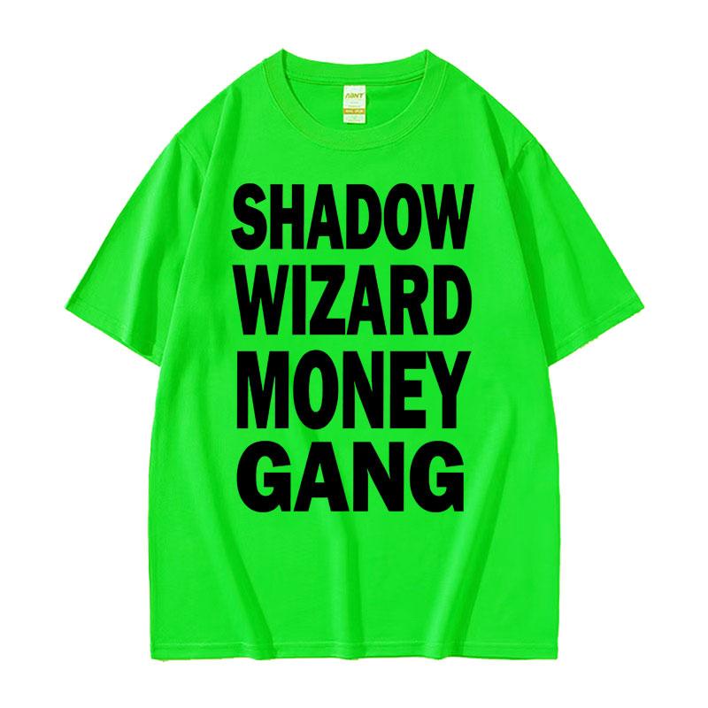 Joeyy Shadow Wizard Money Gang Футболки с принтом букв Смешная футболка с мемом Y2K Мужчины Женщины Харадзюку Хип-хоп Оверсайз Уличная футболка