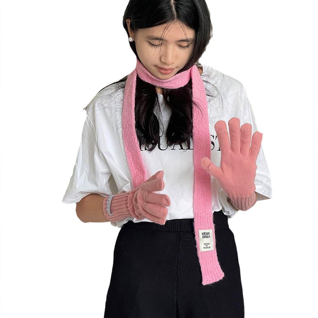 Women Long Thin Scarf Winter Skinny Scarf Lady Maillard Styling Scarf Casual Travel Shopping Taking Photo Scarf for Teen