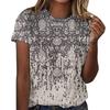 Casual Floral 3D Printed Short Sleeved Round Neck T-shirt