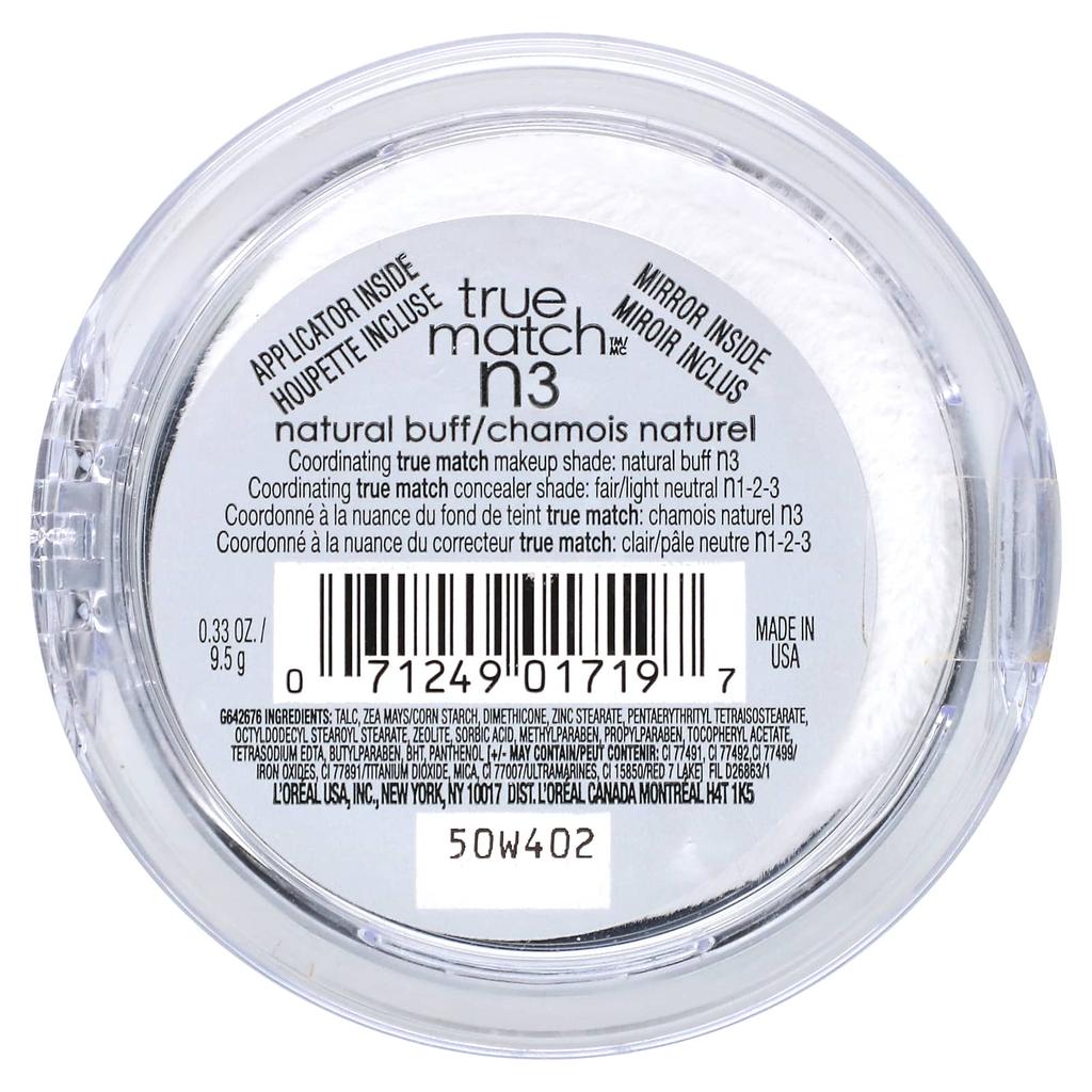 L'Oréal, True Match, Super Blendable Powder, N3 Natural Buff, 9.5 G (0.33 Oz)