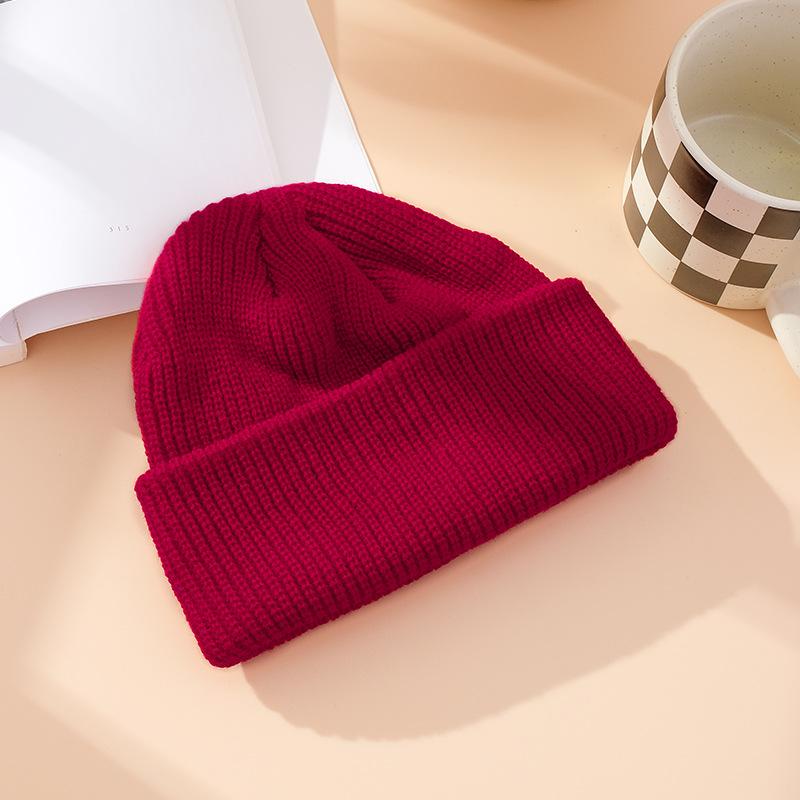 Winter Out Warm Melon Fur Hat, Knitted Hat Women, Knitted Hat Men's Solid Color Versatile Couple Pullover Hat