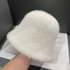 Autumn and Winter New Style Japanese Fashion Solid Color Plush Fisherman Hat Versatile Face Showing Small Bucket Hat