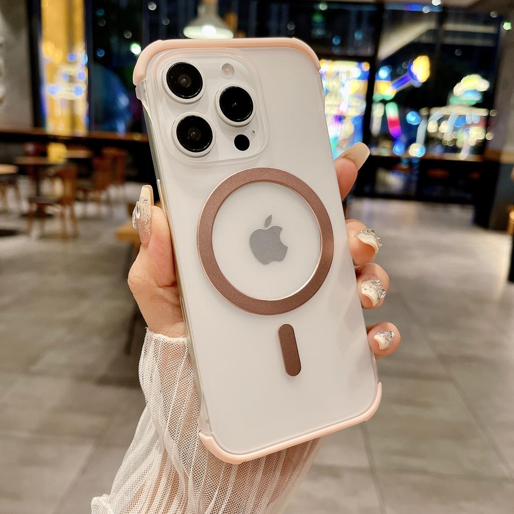 Подходит для Apple 16proMax Безрамочный Магнитный Чехол для Телефона Матовый IPhone 15 Ультратонкий 14 Чехол для Защиты от Падений