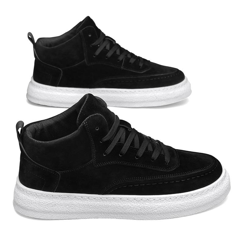 Green Men Sneakers Spring Autumn New High Top Men Casual Thick Soled Trendy Wear Resistant Short Boots Platform Sports Shoes