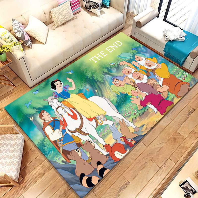 Snow White Princess Cartoon Girl Living Room Non-Slip Area Rug Soft Carpet for Bedroom Kids Playroom Sofa,Home Decor Doormat