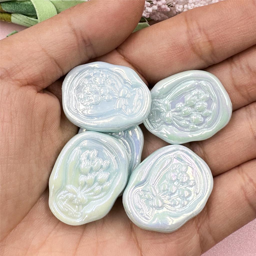 Hanmade Acrylic Geometry Handcrafted Beads Loose Spacer Handmade Bracelet Necklace DIY Tulip Flower For Jewelry Making 5pcs 21*27mm Beads