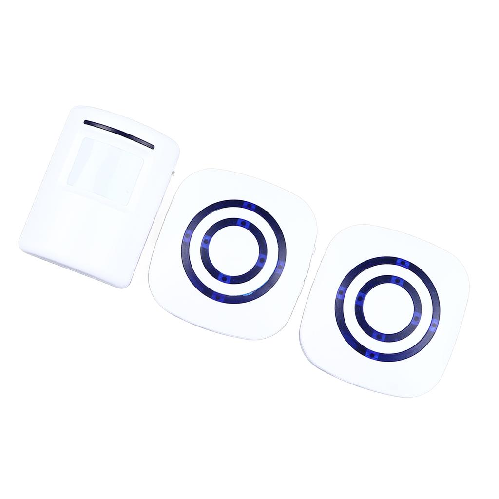 Motion Sensor Doorbell Wireless Door Entry Welcome Bell Plug In Receiver with Two Transmitter for